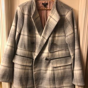 Thick wool military style coat with satin lining